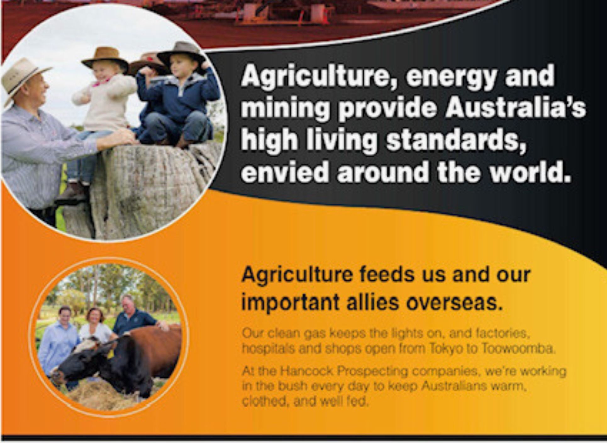 Agriculture, energy and mining, provide Australia's high living