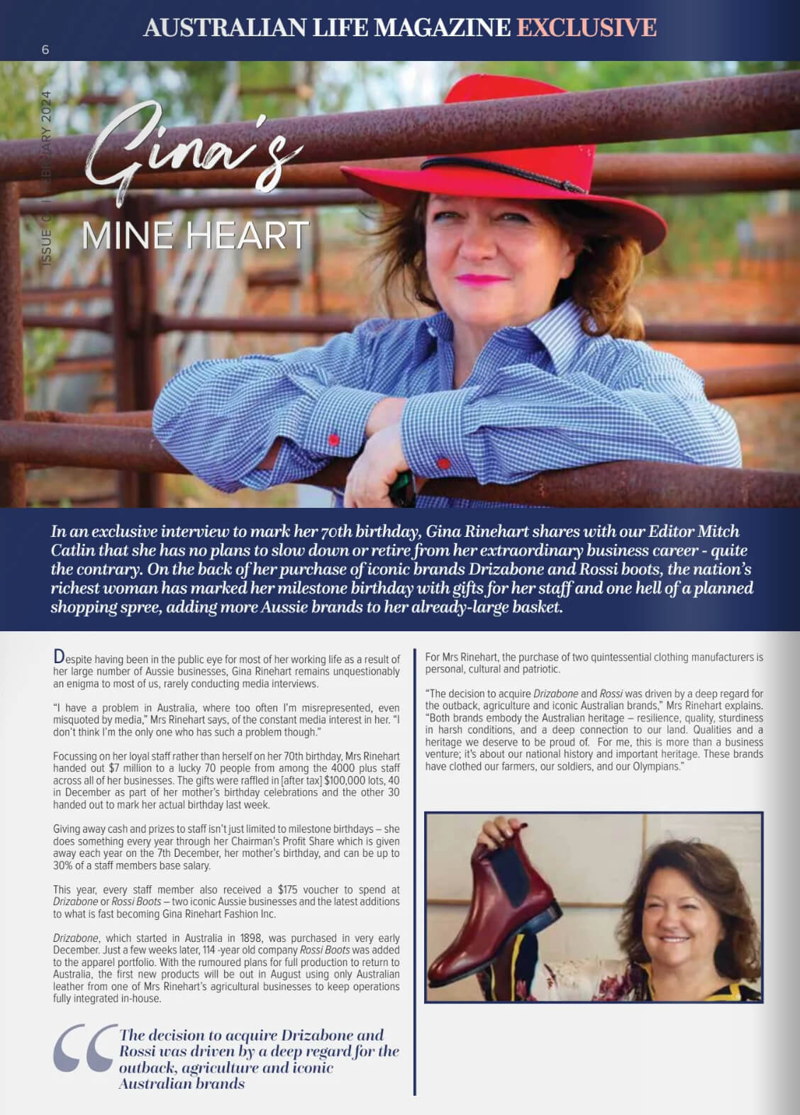 Australian Life | Gina’s mine heart