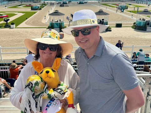 Mrs Rinehart and Gerhard at the Equestrian
